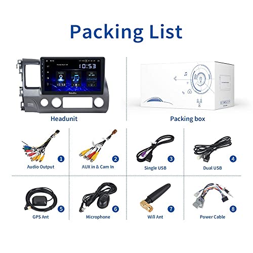 Dasaita Android 11 Car Stereo For Honda Civic 2006 2007 2008 2009 2010 2011 Radio With 10.2" Screen & Gps Navigation & 2Gb Ram 32Gb Rom Head Unit (Honda Civic 2006 To 2011) #TOP5