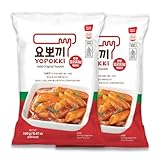 Yopokki Instant Halal Tteokbokki Pack (Sweet Mild Spicy, 2 Packs) Korean Street food with sweet and moderately spicy sauce Topokki Rice Cake - Quick & Easy to Prepare