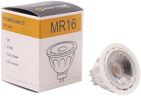 SPW Pro-Trade MR16 LED 3W 250 Lumens 2700K 60 Degree PT-MR16-3WF-27 30,000 Hours 10-18V Low Voltage 12v Landscape Lighting Bulb Dimmable Lamp