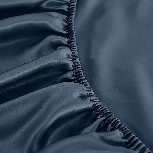Image of Linenweves Bamboo Sheet Set 4 PC 100% Organic, Natural, Softest, 400 Thread Count Cooling Like Silk (Queen, Navy Blue)