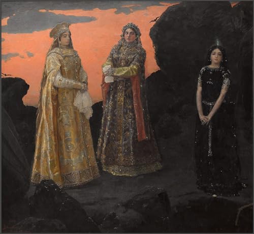 Lienzo de Vasnetsov 60x90cm para decorar tu salón con el misterio de las tres reinas