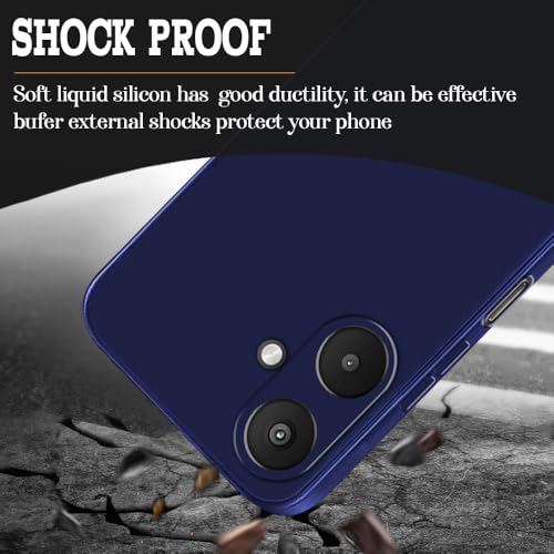 Image of Back Cover for Mi Redmi 13C 5G / Poco M6 5G | Full Camera Protection | Premium Liquid Silicon Case | Flexible Bumper Case for Mi Redmi 13C 5G / Poco M6 5G (Dark Blue)