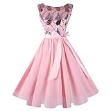 Hanpceirs Women's Boatneck Sleeveless Prom Wedding Guest Bridesmaid Dresses Cocktail Dress Pink XS