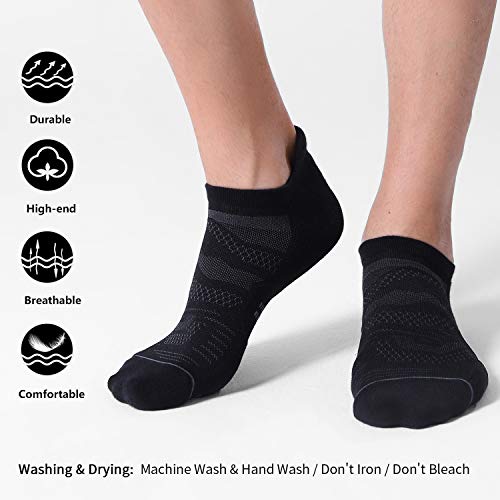 CS CELERSPORT 6 Pack Men's Running Ankle Socks with Cushion, Low Cut Athletic Sport Tab Socks3