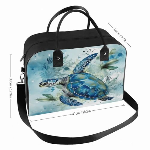 Bolso Tote Azul con Cremallera y Correa Ajustable de Nylon miniatura 2