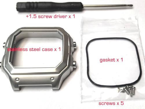 Image of For AE-1200WH Watch Steel Case AE1200 Mod Kit Stainless Steel Watch Metal Case Matte Silver