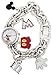 Disney Mickey Mouse Kids Charm Bracelet Watch with Printed Mickey Dial and Playful Character Charms – Silver Finish Chain Links – Fits Wrists from 5.5