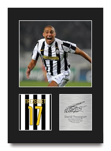 HWC Trading David Trezeguet Juventus Regalos Impresos Imagen De Autógrafo Firmado Para Los Aficionados Al Fútbol Y Partidarios - A4 Retrato