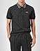 Lacoste Men's Classic Fit Monogram Jacquard Polo Shirt, Black/Graphite, X-Large