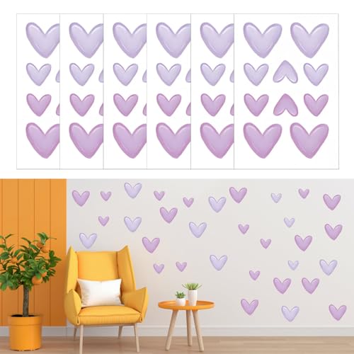 RT 60 Boho Cœur Stickers Muraux Enfants, Autocollants Décoller et Bâton, Imperméable Mur Décalcomanies, Filles de la Pépinière, Stickers Chambre Fille...