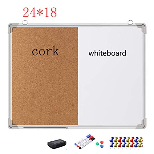 Buy 24“*18” Combo Boards Hanging Board Half Cork Half whiteboard for