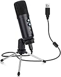 USB Microphone for Computer,CASTRIES Condenser Recording PC Microphone for Mac & Windows,Professional Plug&Play Studio Microphone for Gaming, Podcast,Chatting, YouTube Videos,Voice Overs and Streaming
