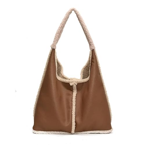 Faux Shearling Tote Bag for Women, Fashion Fleece Chic Fuzzy