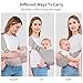 HuiFen Baby Sling Carrier Newborn to Toddler, Upgraded Adjustable One-Shoulder Lightweight Portable Carrier with Breathable Fabric & Ergonomic Support for 6-40 lbs, One Size Fits All (Grey)