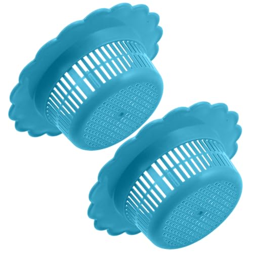 SEWACC Tapa de Desagüe para Fregadero de Cocina Azul Asa Filtro de Malla de Alta Densidad para Evitar Obstrucciones y Atrapar Pelo Apta para Caravanas y Uso Doméstico Pack de 2