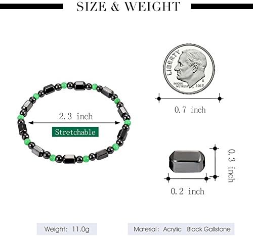 Miniatura 5 de Todenb 2 tobilleras de obsidiana negra antihinchazón, tobillera de obsidiana negra, pulsera de cuentas de obsidiana para hombres y mujeres