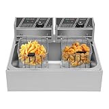 【Temperatura regolabile e riscaldamento rapido】: a seconda del tipo di cibi fritti, è possibile regolare la temperatura nell'intervallo da 140 a 392 ° F regolando il pulsante di controllo della temperatura. La friggitrice a olio tubo riscaldante spesso a cinque anelli assicura un riscaldamento uniforme, riducendo il tempo di preriscaldamento e accelerando la velocità di riscaldamento.