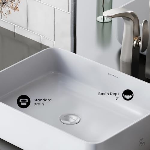 Image of Swiss Madison Concorde Rectangle Ceramic Vessel Sink