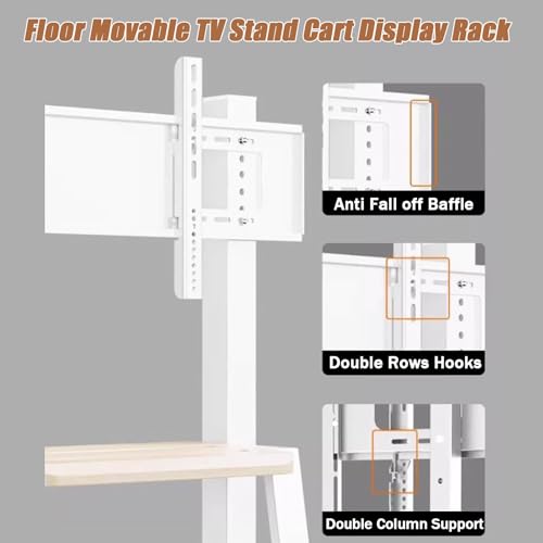 Soporte Portátil para TV con Ruedas Ajustable en Altura miniatura 7