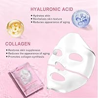 Mifeloy 8 Pack Collagen Face Mask for Women, Hydrating Hydrogel Sheet Mask for Skin Elasticity & Pore Minimizing, Face Mask Skincare, Self Care Gift Set — image 3