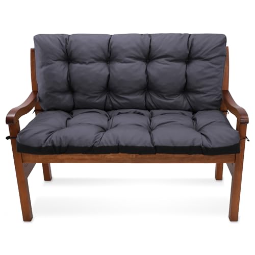 Amazinggirl Bankauflage Sitzkissen Outdoor Hollywoodschaukel Kissen 100 x 100 cm - Sitzpolster Bank Polster für Sitzbank Gartenbank und Paletten Bankkissen Indoor und Outdoorkissen Graphit