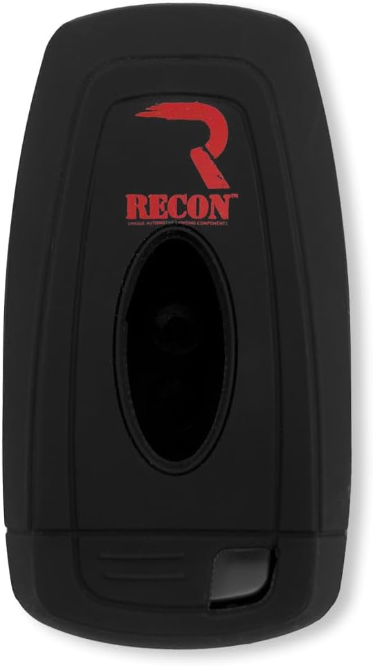 RECON Fits 18-25 Ford F150, Raptor & Super Duty (F250, F350, F450, F550) Bronco Ranger Maverick Escape 100% Silicone Rubber Rugged Smart Key Fob Protection Cover Premium Quality 5 Button (Black)