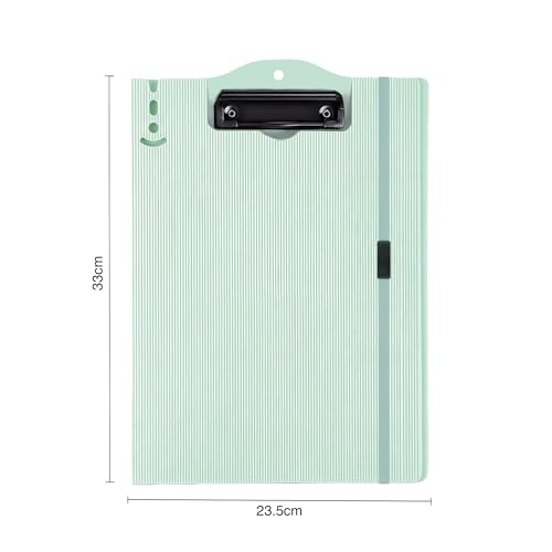 Image of oddpod Vertical A4 Plastic Clipboard with Elastic Strap /Multi-Function Document Paper Storage File Folder with Outer Cover for Students & Professionals - Mint Green