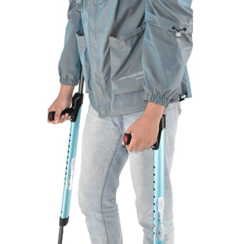 Stampella sottoascellare Blu (1 unità), Stampella in Alluminio Leggera Regolabile in Altezza, Stampella Ortopedica Medica, per Adulti e Bambini con Altezza 150-190 cm Keep it in Mind