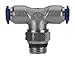 AIGNEP USA 87210-08-06 Swivel Branch Tee, 1/2" Tube x 3/8" Swift-Fit Universal Thread (Nickel Plated Brass)