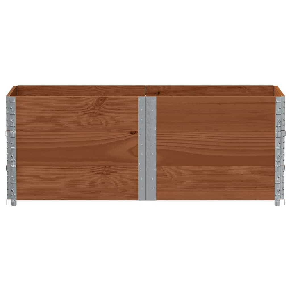 Rama na palety z litego drewna sosnowego, brązowa, 150 x 50 cm, 3 sztuki, można układać w stos i składana, na paletę, magazyn, magazyn, warsztat, ładunek, zabezpieczenie ładunku