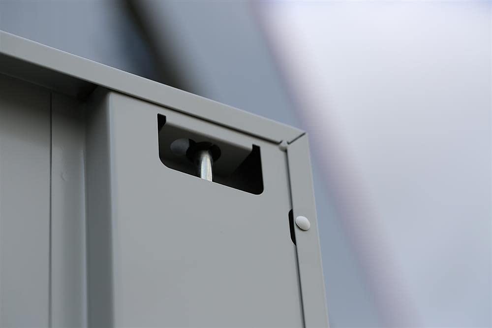 Flügeltürenschrank komplett montiert 180x80x38cm Metallschrank abschließbar blau 4 Fachböden Lagerschrank Aktenschrank Büroschrank Werkzeugschrank 530331