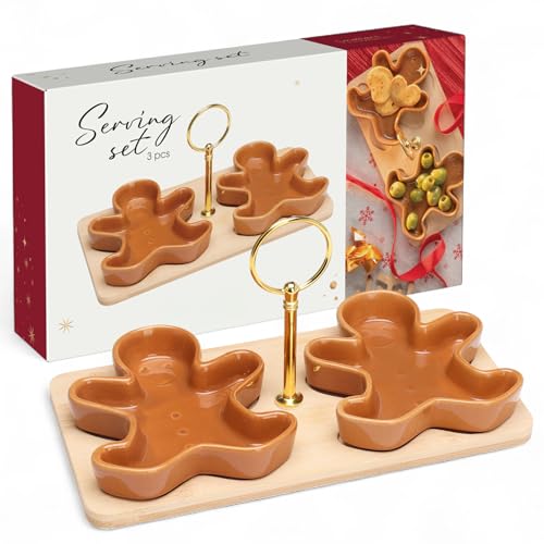 MIJOMA Servierset Weihnachten 3-teilig – 2 Lebkuchen-Schalen aus...