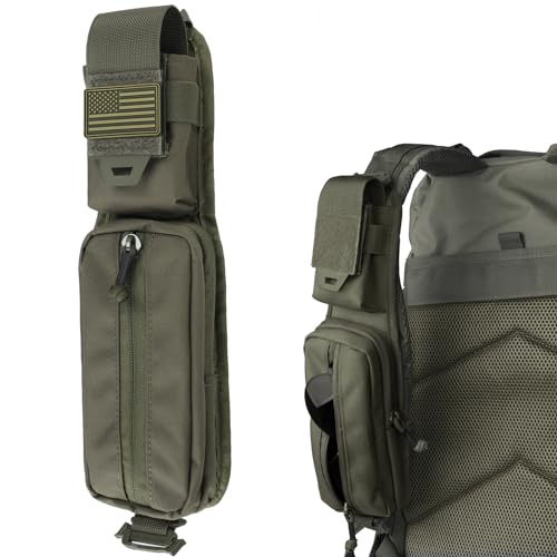 WYNEX Molle Acessórios Bolsa de Bolso Duplo com Zíper Versão, Bolsa Alça de Ombro Alça de Ombro Aces