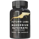 Magnesium Glycinate - 180 High Strength Capsules - 1500mg of Mag G Providing 300mg Elemental Magnesium Per Serving - Supplements Made in The UK - Futuro Labs