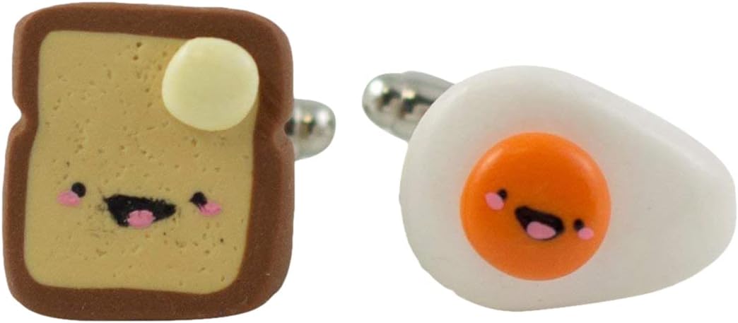Toast and Fried Egg Cufflinks, Lapel Pins, Tie Bars, Earrings, Jewelry and Accessories