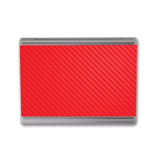 Image of MightySkins Carbon Fiber Skin Compatible with Microsoft Surface Laptop Go 3 (2023) Full Wrap Kit - Solid Red | Protective, Durable Textured Carbon Fiber Finish | Made in The USA
