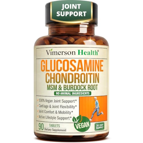Image of Vegan Glucosamine Chondroitin MSM - Joint Supplements for Men and Women with Glucosamine Sulfate 1500 mg - Joint Health Supplement for Cartilage, Mobility & Joint Support - 90 Tablets