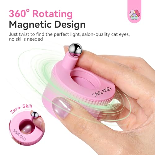 Image of SAVILAND Automatic Cat Eye Magnet for Cat Eye Gel Nail Polish Pink