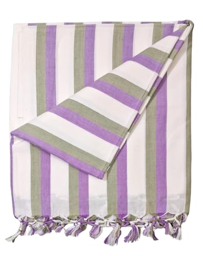 Image of Arvore Bunkaar Pure Handloom 100% Soft Desi Bamboo Viscose Soft Bhagalpuri Andi Chadar /Summer Blanket /Khes /Top Sheet /AC Blanket /Odhne wali Chadar (Multi Color a, Striped, 1, Bhagalpuri Chadar)