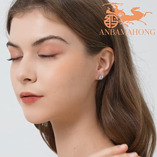 Anbamahong Moissanite Earrings Lab Created Diamond 925 Sterling Silver Studs For Men Women Jewelry Gifts #TOP3