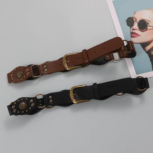 appuivbt Western Belts for Women Vintage Rivets Studded PU Belts Cowgirls Waist Belt for Pants Jeans Dresses 5