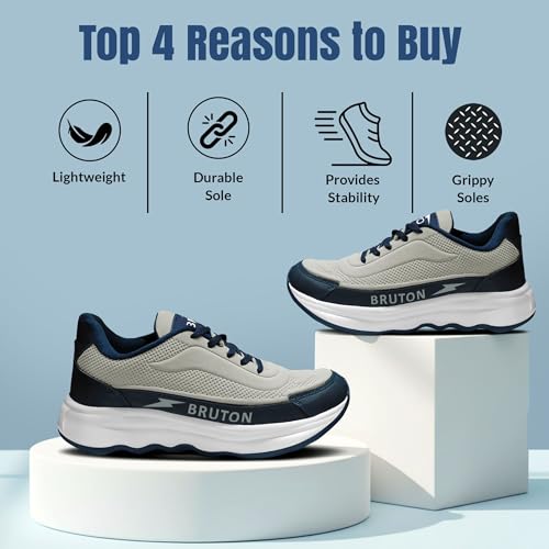 Image of BRUTON Vortex-625 Stylish Casual Shoes for Men | Lightweight Lace-Up Shoes Sneakers for Men
