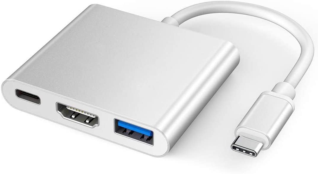 Technoview USB C to HDMI Adapter HDCP Support Aluminium Type C USB hub 3.1 to HDMI 4K/USB 3.0/USB C 3 in 1 Converter Cable Charging Port Adapter -MacBook Samsung Galaxy S9/S10/Note8/Note9 - (Silver) (B0CY2X55HG) Amazon Price History, Amazon Price Tracker