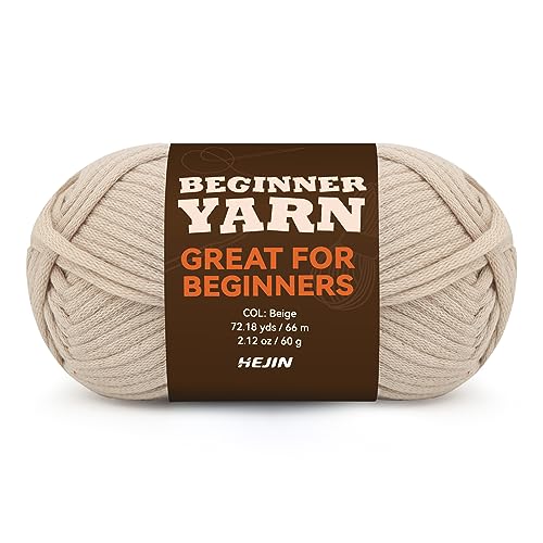 60g Beige Yarn for Crocheting and Knitting;66m...