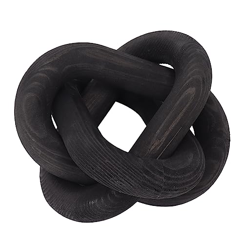 Adornos de Escritorio Cadena de Madera Decorativa 3 Eslabones Decoraciones de Eslabones de Cadena de Madera para el Hogar Sala de Estar Cafetería (Black)