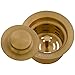 Ruvati Extended Garbage Disposal Flange with Deep Basket and Stopper - Brushed Gold Satin Brass - RVA1052GG