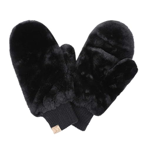 Image of C.C Kids Faux Fur Sherpa Lined Convertible Mittens