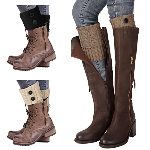 Benefeet Sox 3 Pairs Womens Girls Boot Cuffs Cable Knit Crochet Leg Warmers Socks Winter Warm Short Boot Toppers Socks3