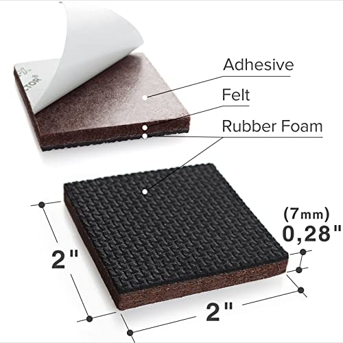 X-PROTECTOR Non Slip Furniture Pads - 16 Premium Furniture Grippers 2'! Self-Adhesive Rubber Feet Furniture Feet - Ideal Non Skid Furniture Pad Floor Protectors - Keep Furniture in Place!