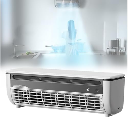 tkerinse Ventilador de aire acondicionado de pared de cocina sin taladrar, ventilador de aire acondicionado de pared de doble uso, aire acondicionado portátil montado en la pared, refrigeración
